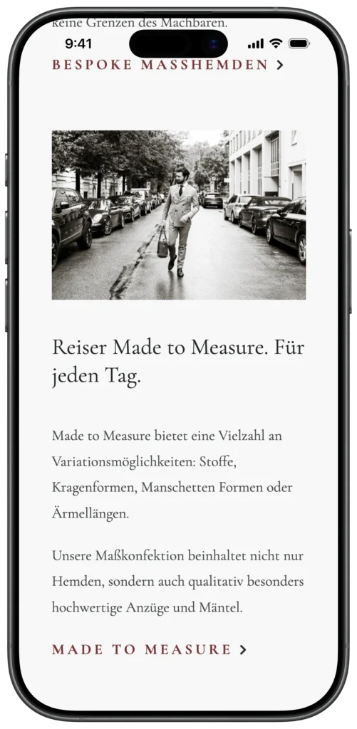 Reiser Manufaktur Screenshot Mobile Detail